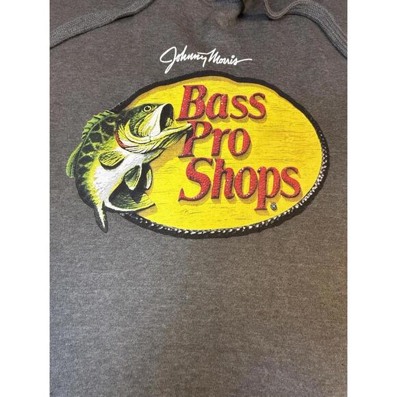 Bass Pro Shops Hoodie Men's XL Gray Sweatshirt Johnny Morris Fishing XL NWT - Picture 2 of 4